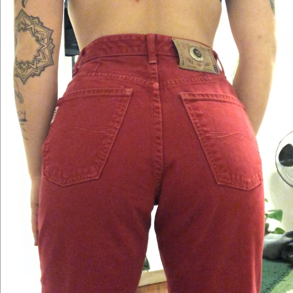 RED. VINTAGE. IKEDA. TAPERED JEANS.